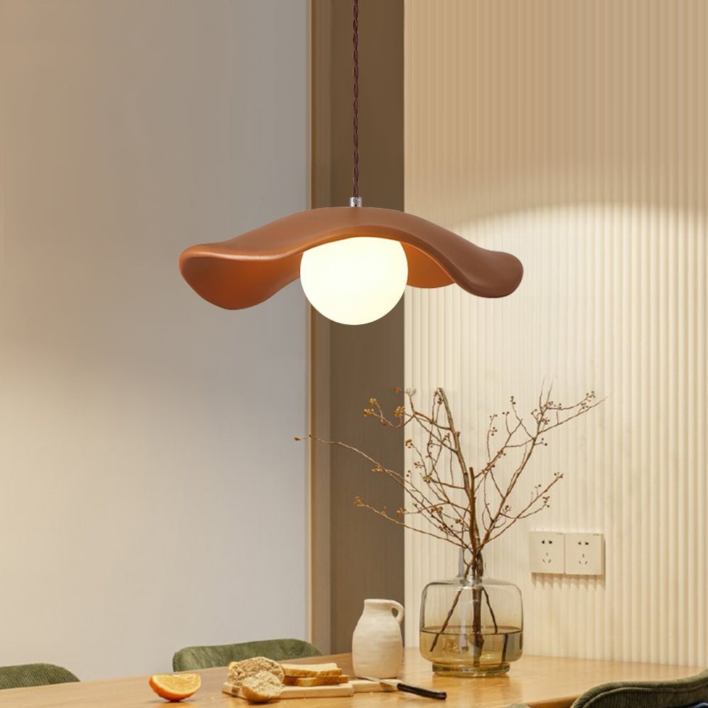 Pendantlightie-Wabi Sabi 1-Light Hat Resin Pendant Light-Pendants-Orange-