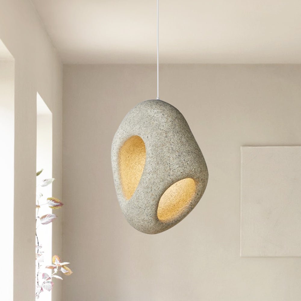 Pendantlightie-Wabi Sabi 1-Light Hollow Design Spot Dining Table Pendant Light-Pendants-Small-Light Gray