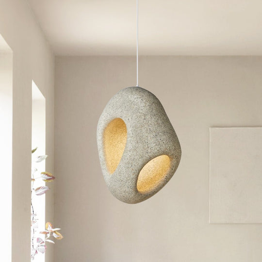 Pendantlightie-Wabi Sabi 1-Light Hollow Design Spot Dining Table Pendant Light-Pendants-Small-Light Gray