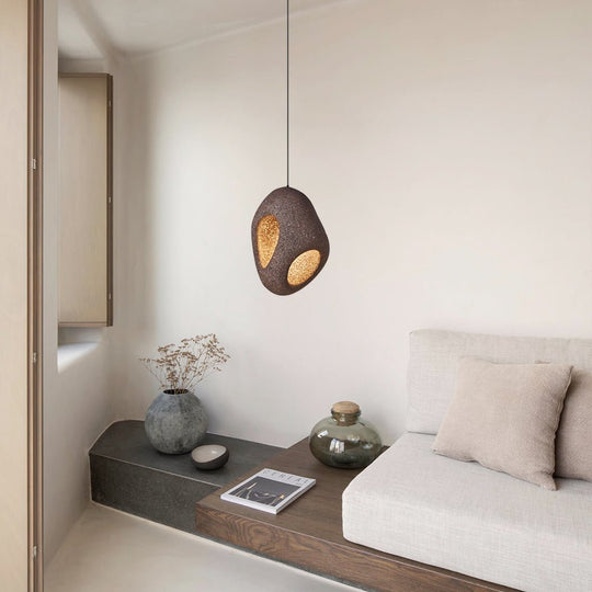 Pendantlightie-Wabi Sabi 1-Light Hollow Design Spot Dining Table Pendant Light-Pendants-Small-Light Red