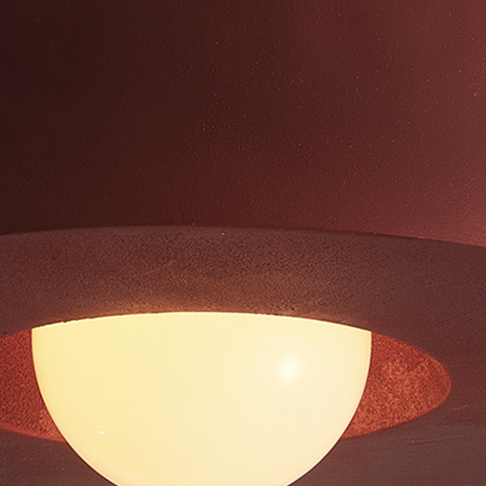 Pendantlightie-Wabi Sabi 1-Light Resin Cylindrical Semi Flush Mount-Semi Flush Mount-Black-