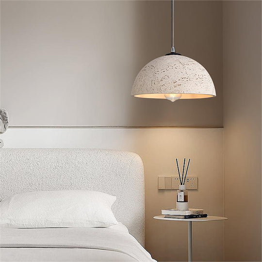Pendantlightie-Wabi Sabi 1-Light Resin Dome Pendant For Kitchen Island-Pendants-Yellowlish White-