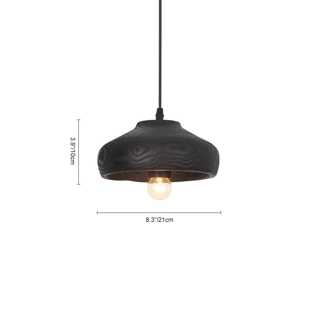 Pendantlightie-Wabi Sabi 1-Light Wood Grain Resin Dome Pendant-Pendants-B-