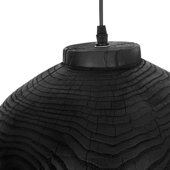 Pendantlightie-Wabi Sabi 1-Light Wood Grain Resin Dome Pendant-Pendants-B-