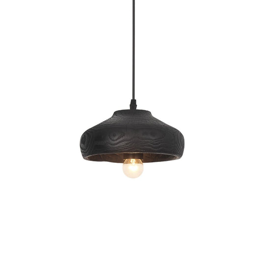 Pendantlightie-Wabi Sabi 1-Light Wood Grain Resin Dome Pendant-Pendants-B-