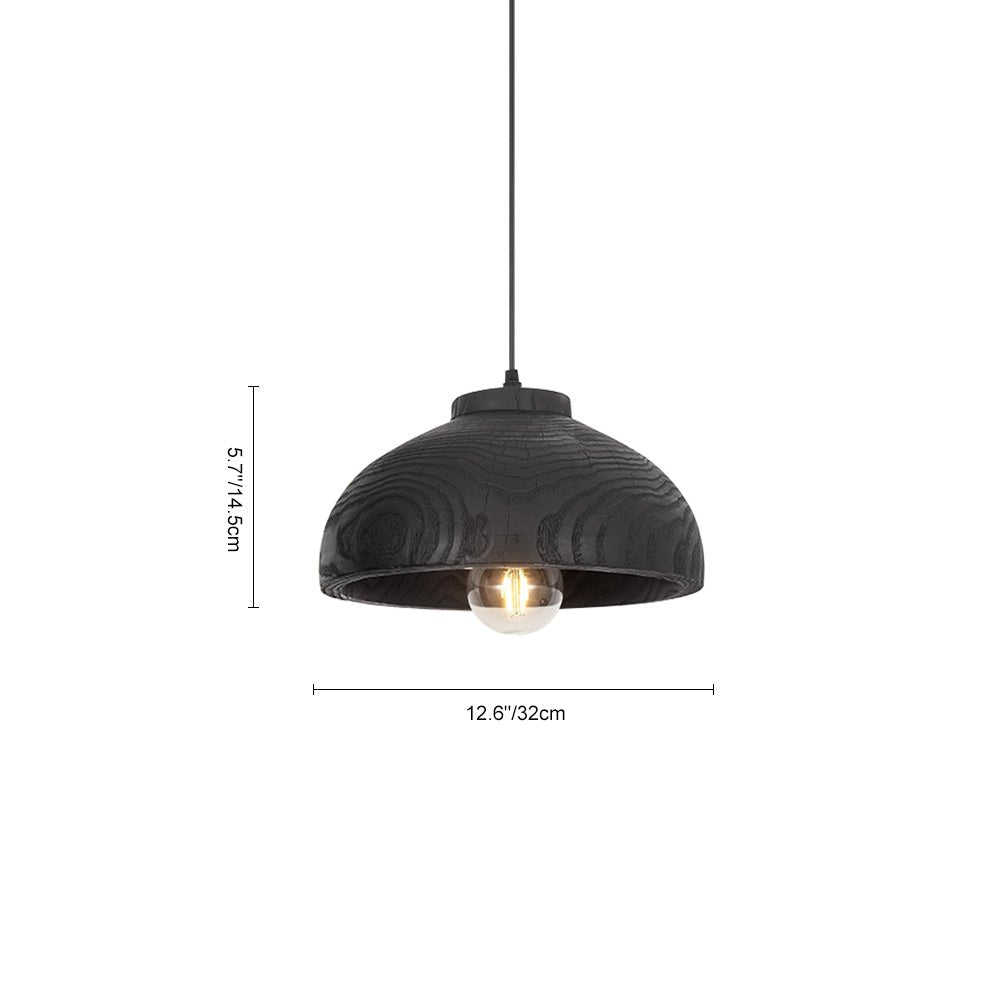 Pendantlightie-Wabi Sabi 1-Light Wood Grain Resin Dome Pendant-Pendants-B-