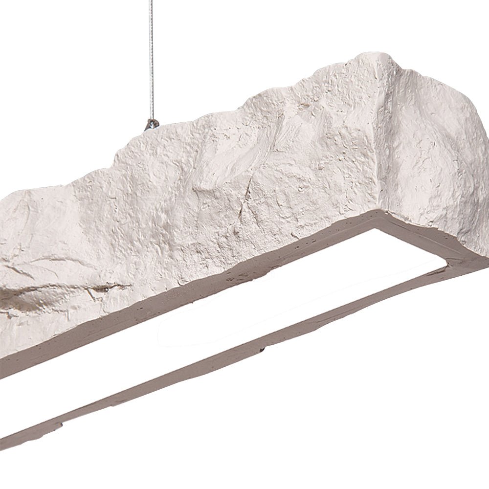 Pendantlightie-Wabi Sabi Resin Long Led Pendant Light Dining Room Kitchen Bar-Pendants-Black-Warm White Light