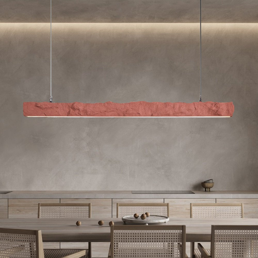 Pendantlightie-Wabi Sabi Resin Long Led Pendant Light Dining Room Kitchen Bar-Pendants-Red-Warm White Light