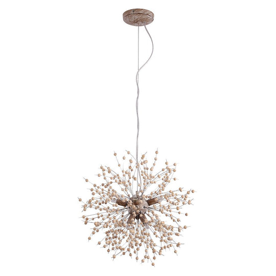 Pendantlightie-Wooden Beaded Dandelion Firework Chandelier-Chandeliers-8Lt-