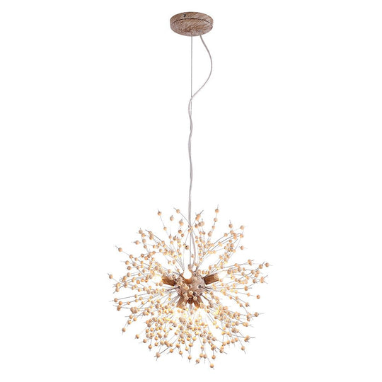 Pendantlightie-Wooden Beaded Dandelion Firework Chandelier-Chandeliers-8Lt-