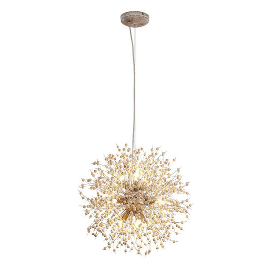 Pendantlightie-Wooden Beaded Dandelion Firework Chandelier-Chandeliers-9Lt-