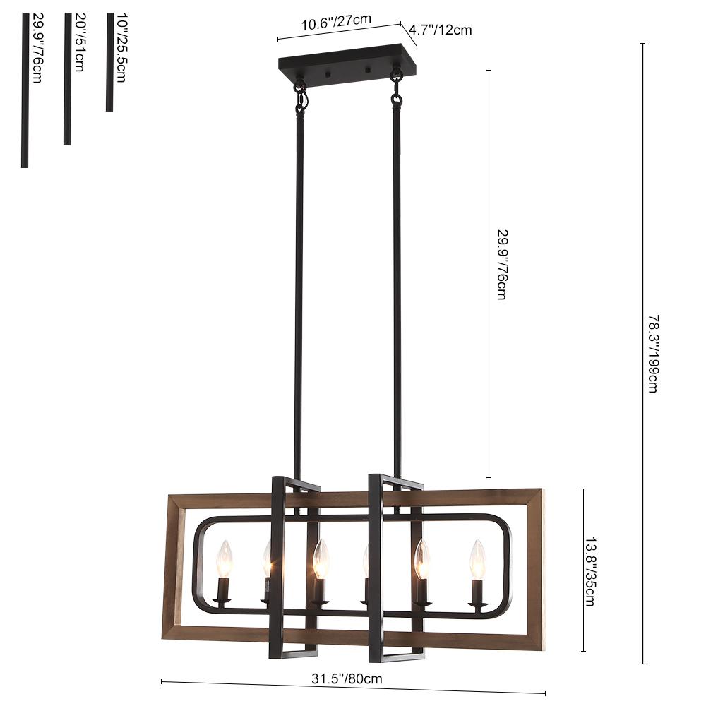 PendantLightie-Wooden Modern Farmhouse Lighting-Chandeliers--