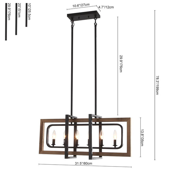 PendantLightie-Wooden Modern Farmhouse Lighting-Chandeliers--