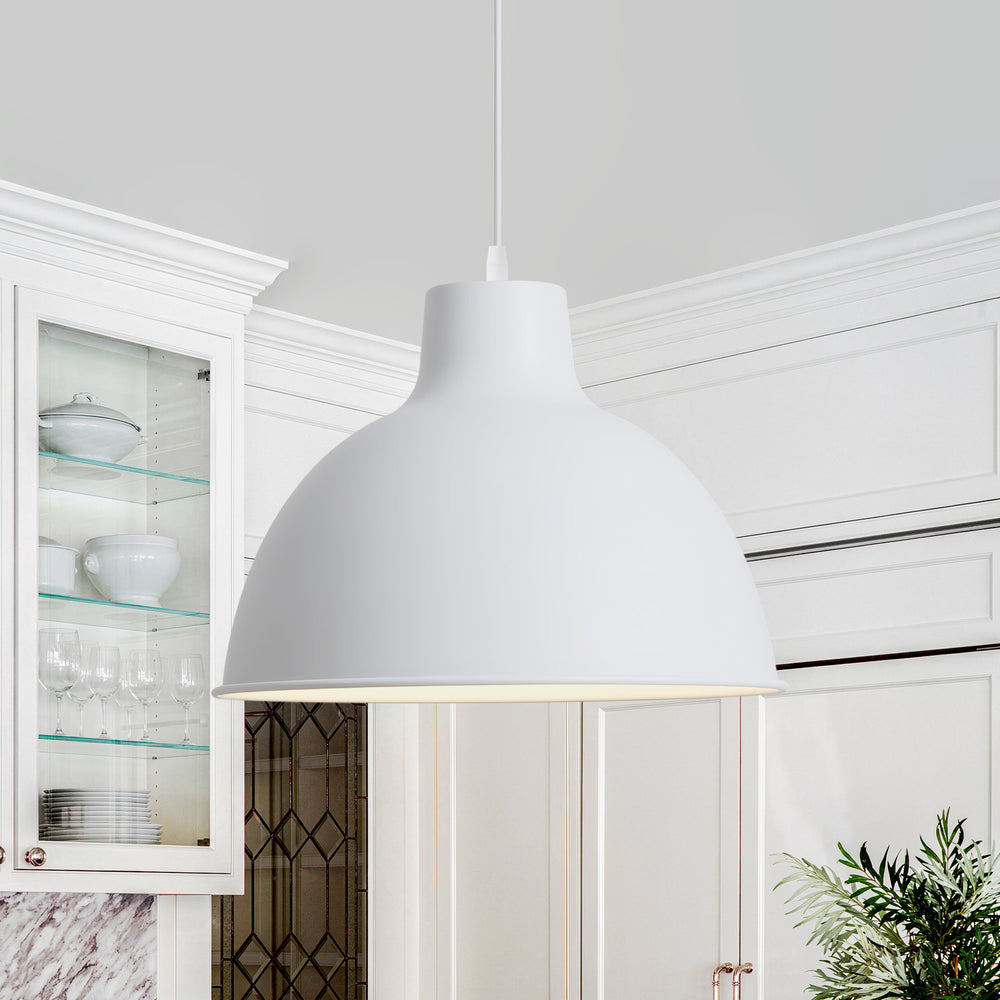 1-Light Matte Minimalist Modern Metal Dome Pendant