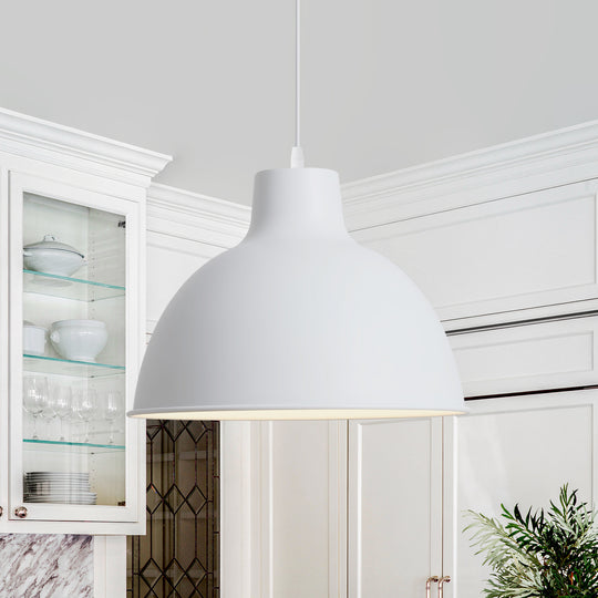 1-Light Matte Minimalist Modern Metal Dome Pendant