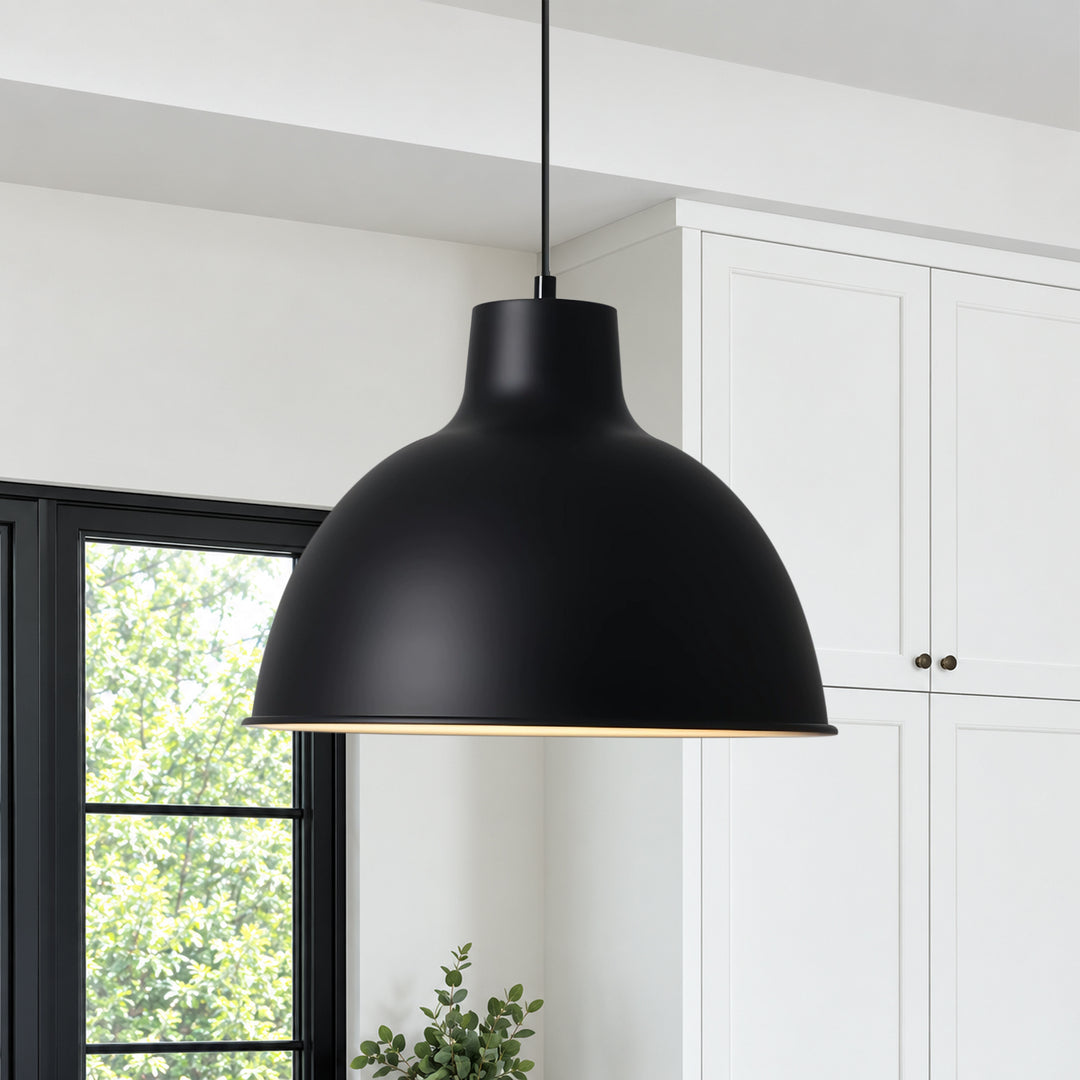 1-Light Matte Minimalist Modern Metal Dome Pendant
