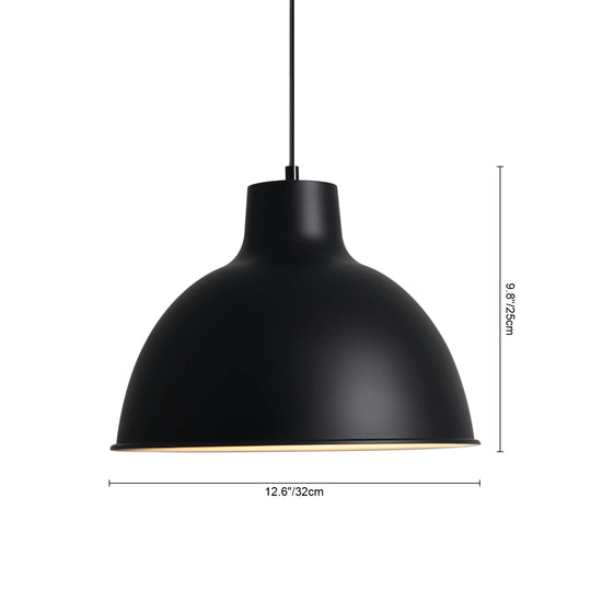 1-Light Matte Minimalist Modern Metal Dome Pendant