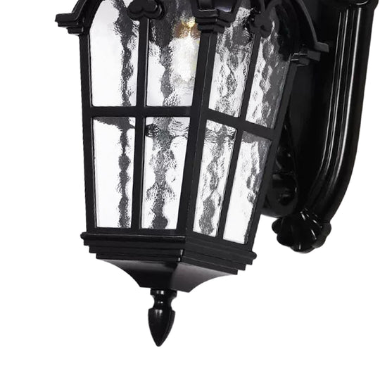 1-Light Vintage Lantern Water Glass Outside Wall Sconce Porch Light