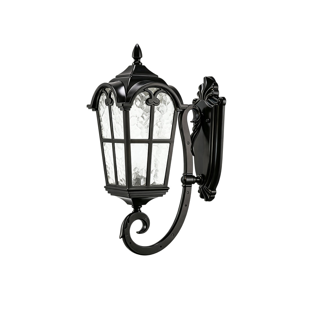 1-Light Vintage Lantern Water Glass Outside Wall Sconce Porch Light