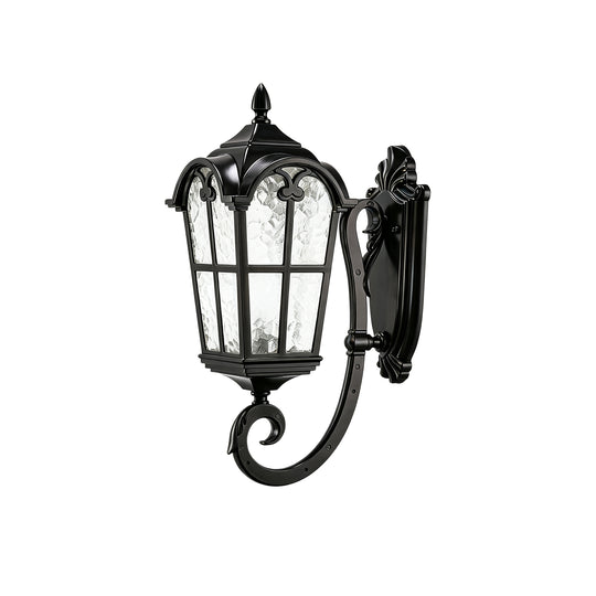 1-Light Vintage Lantern Water Glass Outside Wall Sconce Porch Light