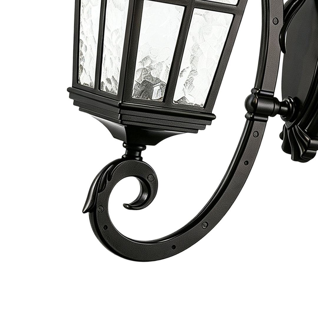 1-Light Vintage Lantern Water Glass Outside Wall Sconce Porch Light