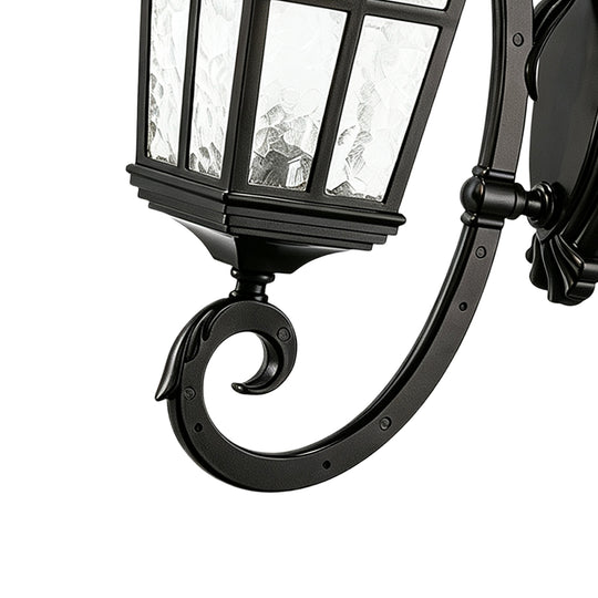 1-Light Vintage Lantern Water Glass Outside Wall Sconce Porch Light