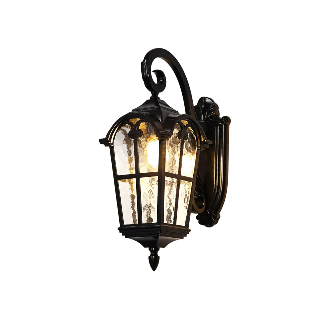 1-Light Vintage Lantern Water Glass Outside Wall Sconce Porch Light