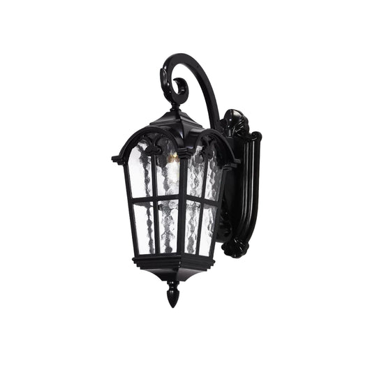 1-Light Vintage Lantern Water Glass Outside Wall Sconce Porch Light