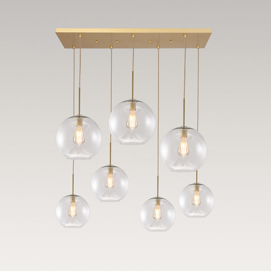 7-Light Glass Globe Modern Cluster Pendant Lights