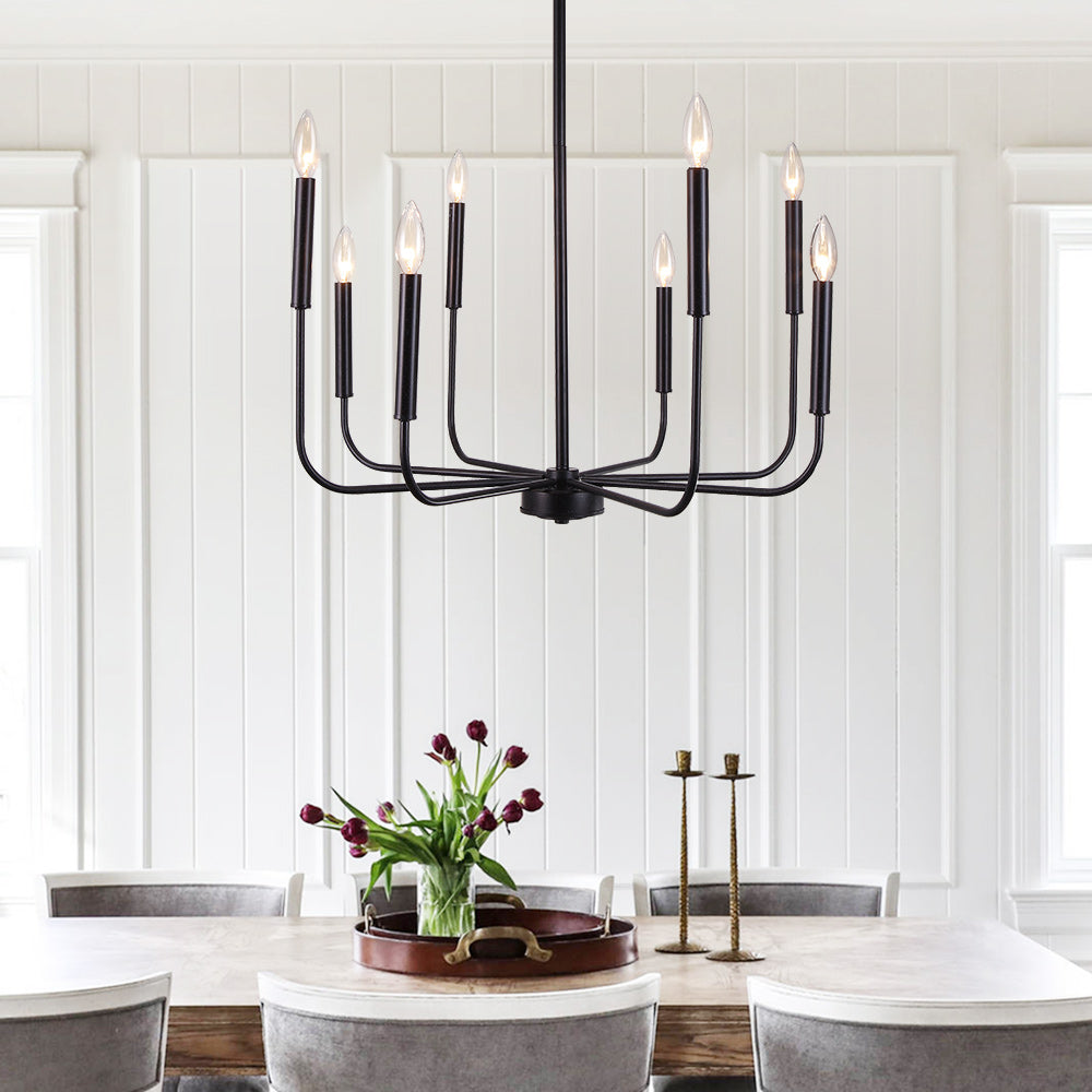 8-Light Simple Metal Chandelier