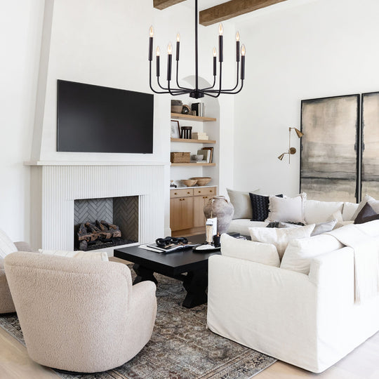 8-Light Simple Metal Chandelier