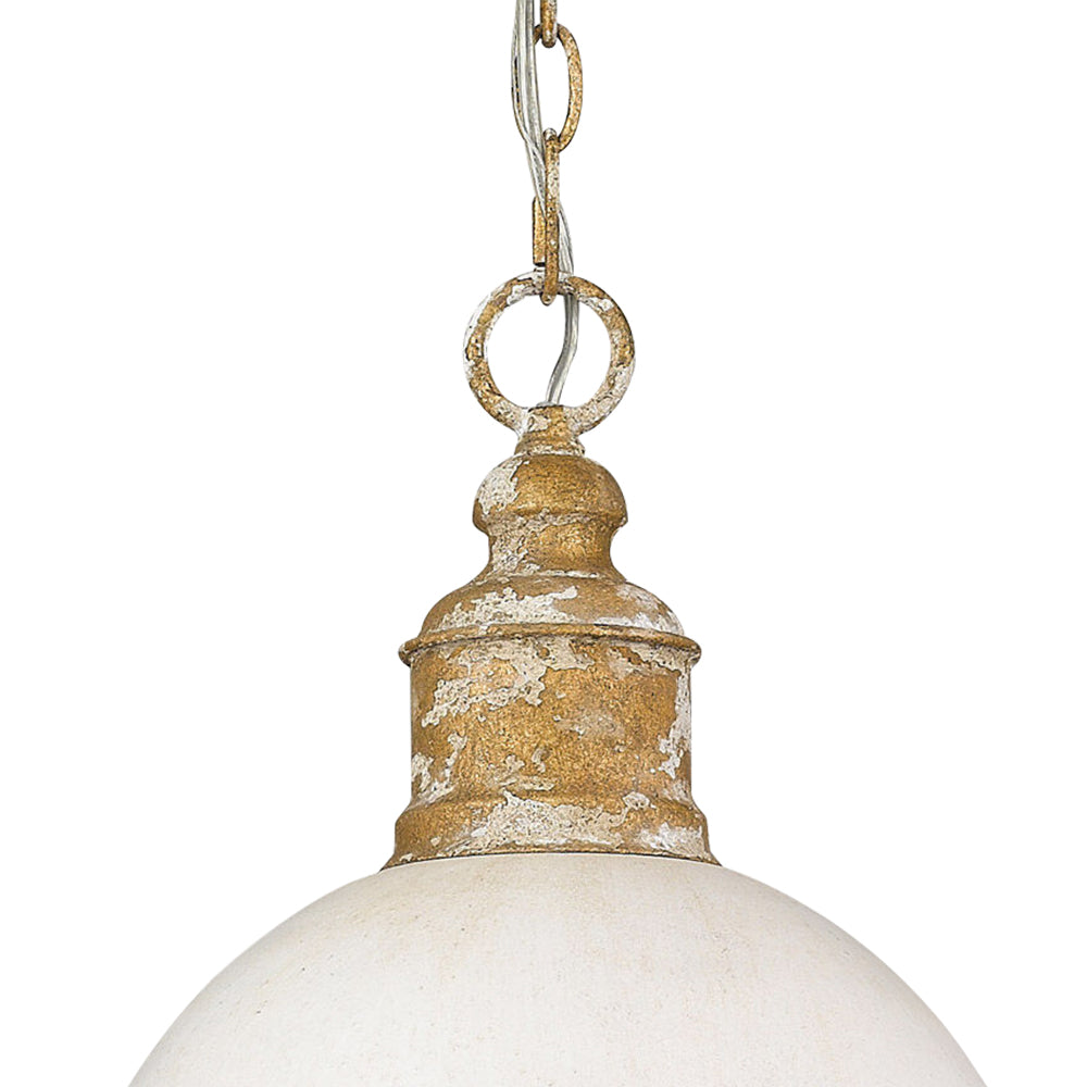 Arts And Crafts Vintage 1-Light Handmade Paint Single Dome Pendant