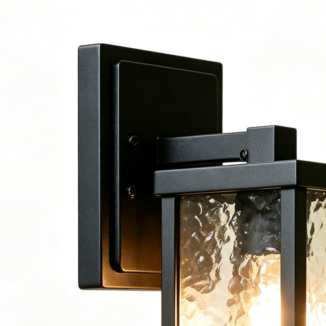 Classical 1-Light Lantern Rippled Glass Outdoor Porch Wall Sconce