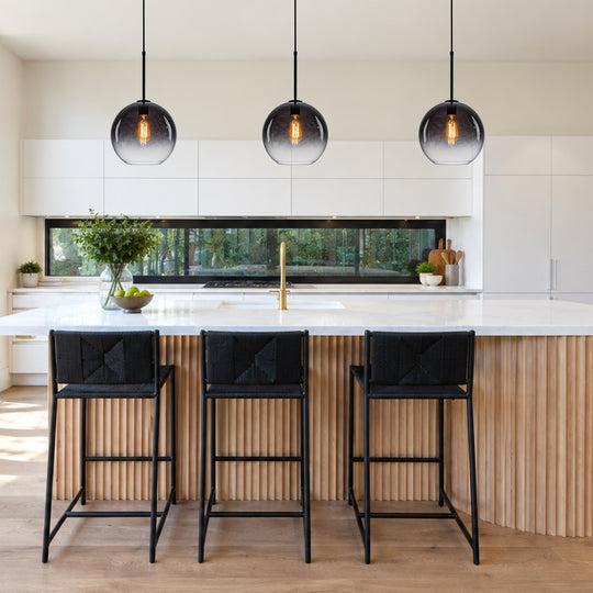 Contemporary 1-Light Gradient Color Glass Globe Pendant Light