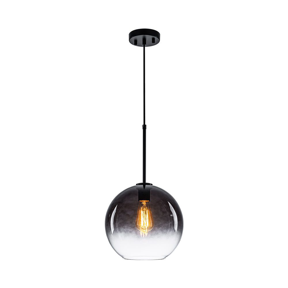 Contemporary 1-Light Gradient Color Glass Globe Pendant Light