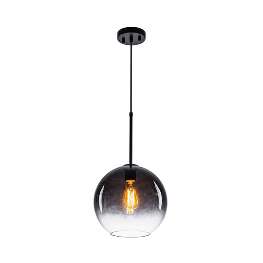 Contemporary 1-Light Gradient Color Glass Globe Pendant Light