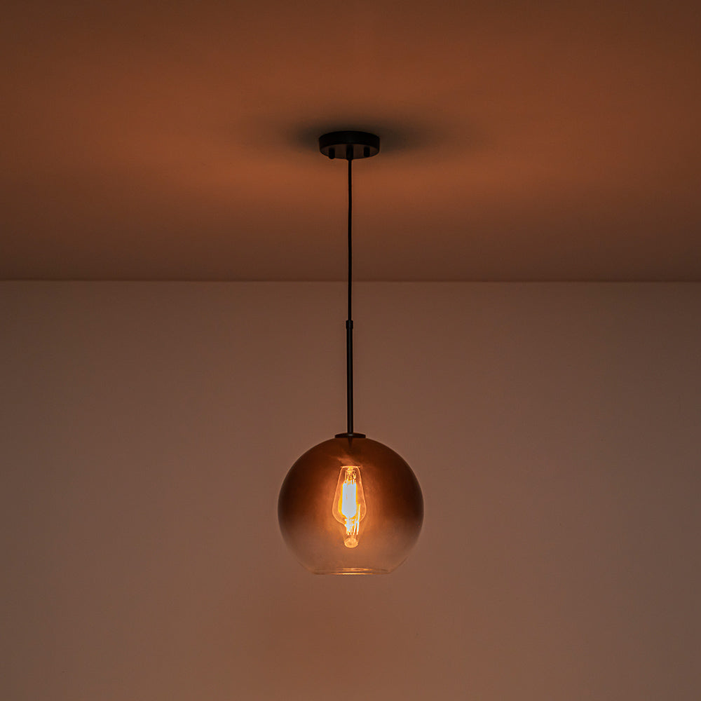 Contemporary 1-Light Gradient Color Glass Globe Pendant Light