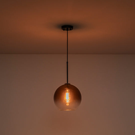 Contemporary 1-Light Gradient Color Glass Globe Pendant Light