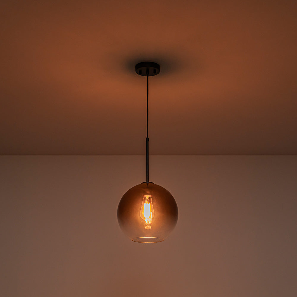 Contemporary 1-Light Gradient Color Glass Globe Pendant Light