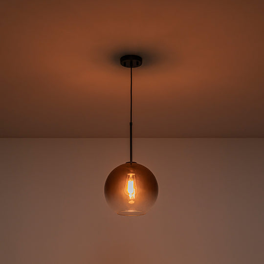 Contemporary 1-Light Gradient Color Glass Globe Pendant Light