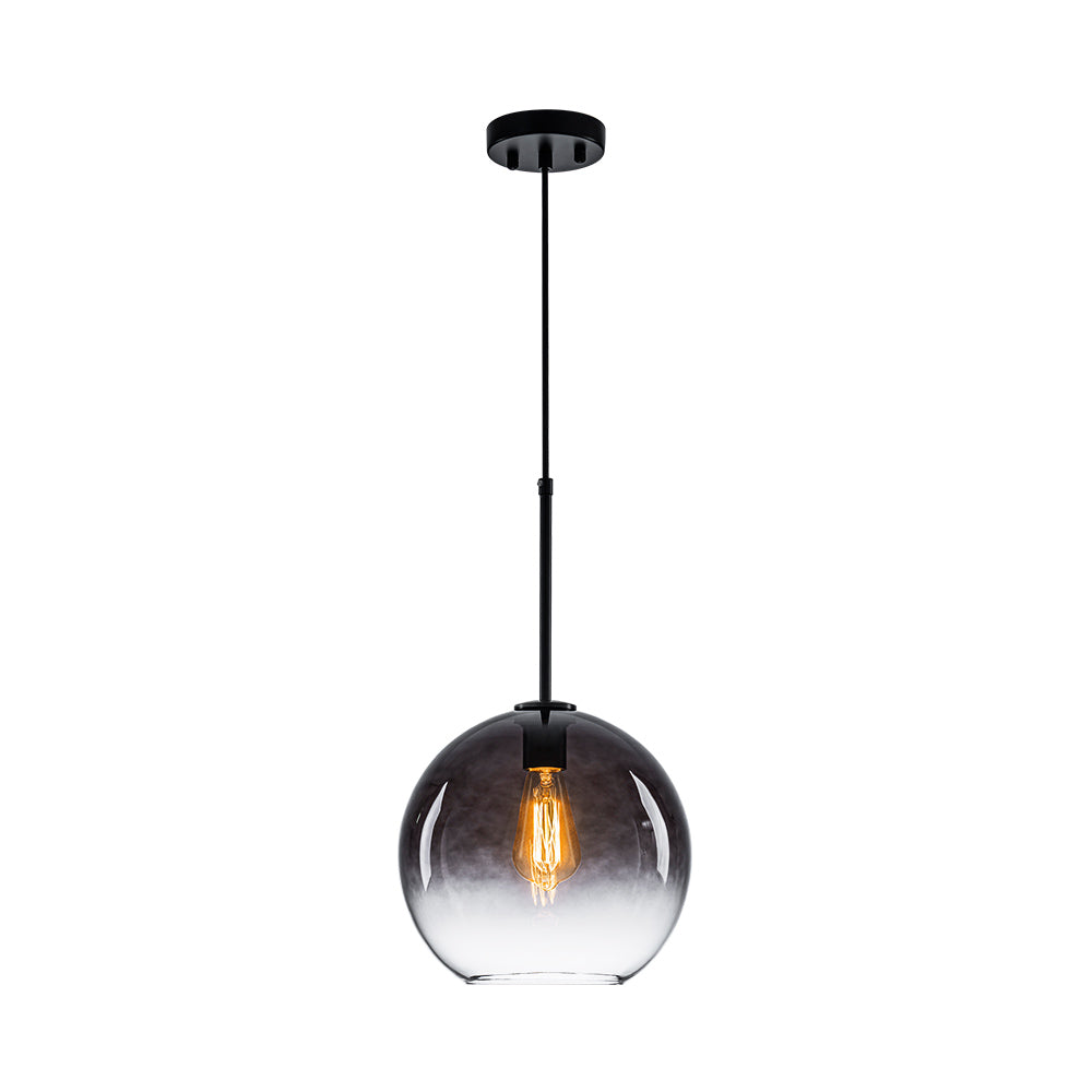 Contemporary 1-Light Gradient Color Glass Globe Pendant Light