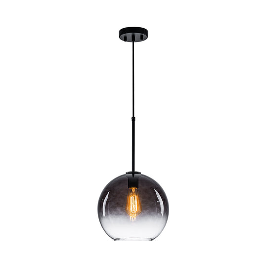 Contemporary 1-Light Gradient Color Glass Globe Pendant Light