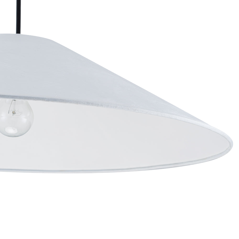 Contemporary 1-Light White Paper Cone Pendant Light