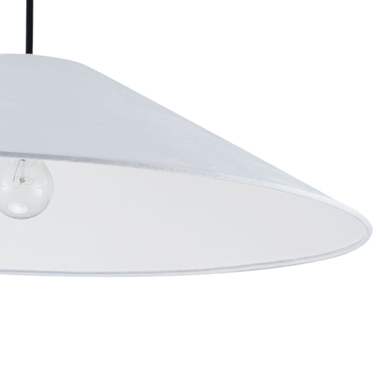 Contemporary 1-Light White Paper Cone Pendant Light