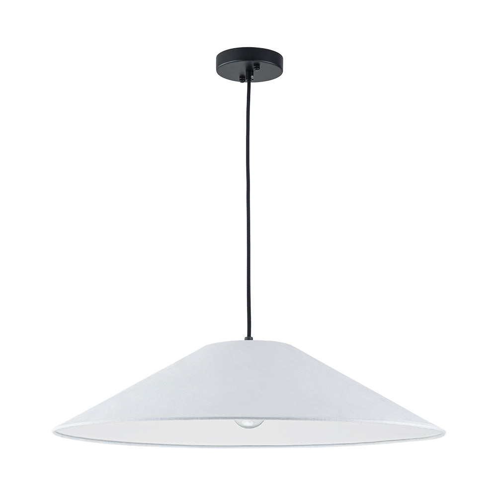 Contemporary 1-Light White Paper Cone Pendant Light