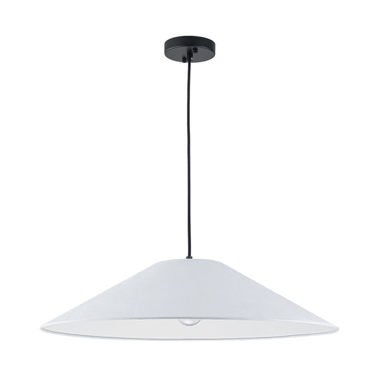 Contemporary 1-Light White Paper Cone Pendant Light