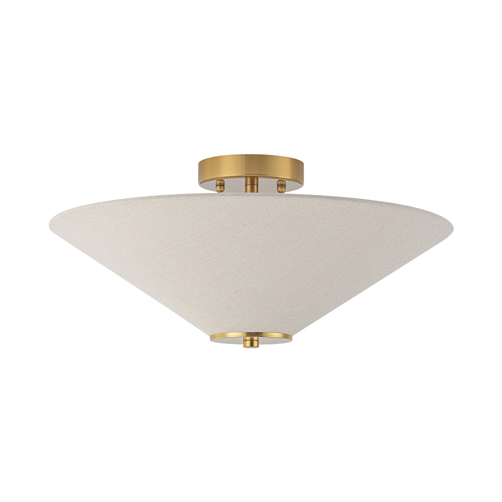 Contemporary 3-Light Linen Fabric Cone Ceiling Light