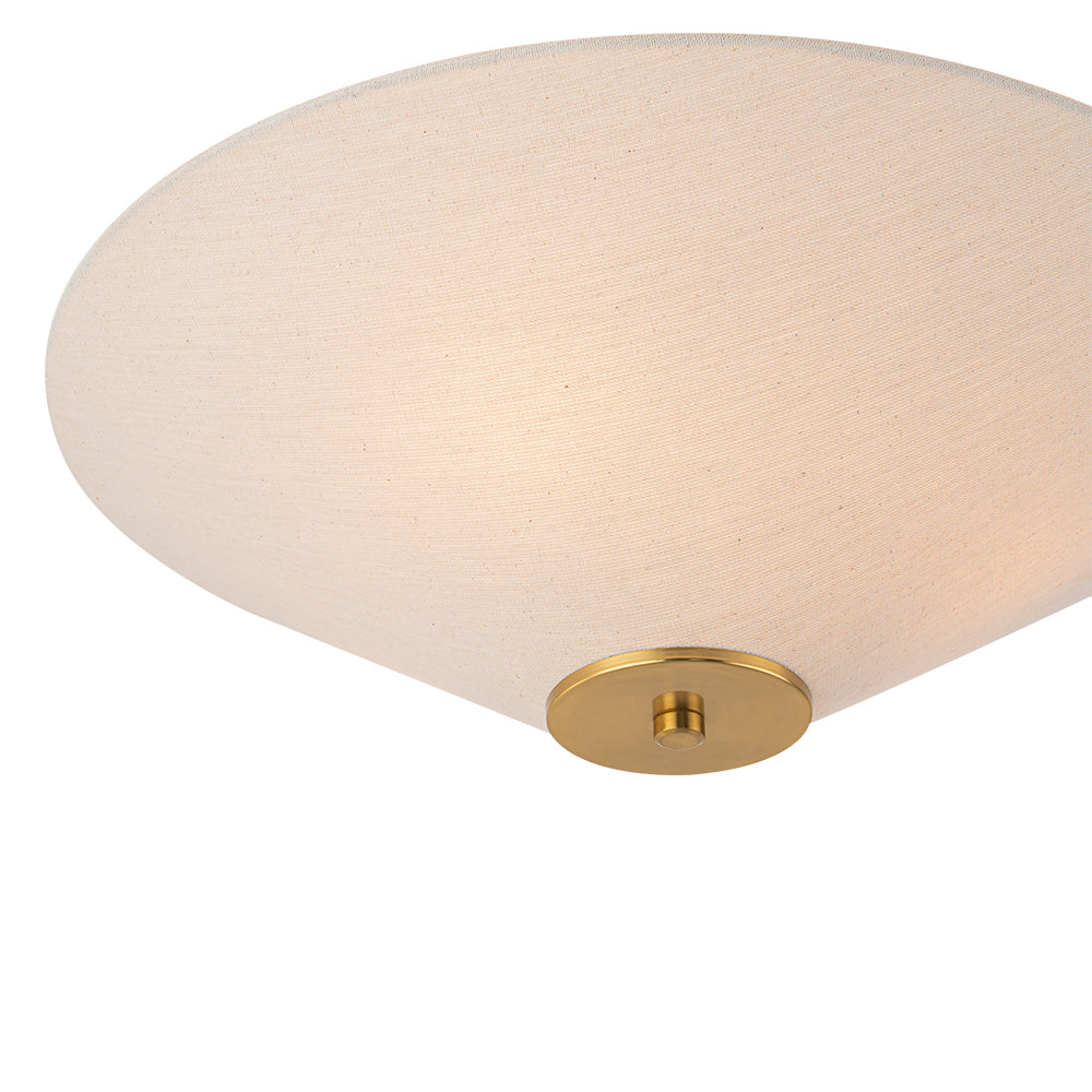 Contemporary 3-Light Linen Fabric Cone Ceiling Light