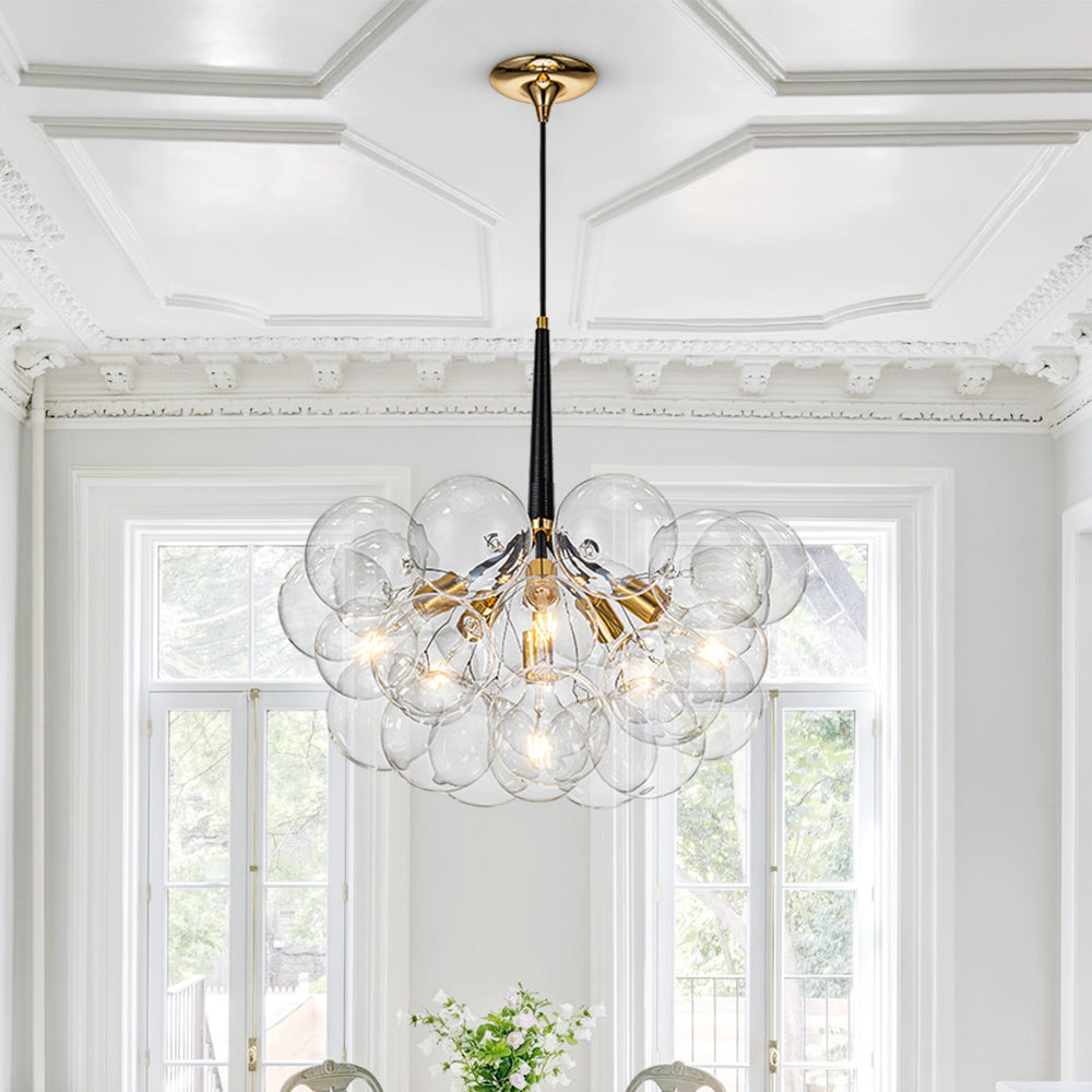 Contemporary Clear Glass Bubble Chandelier