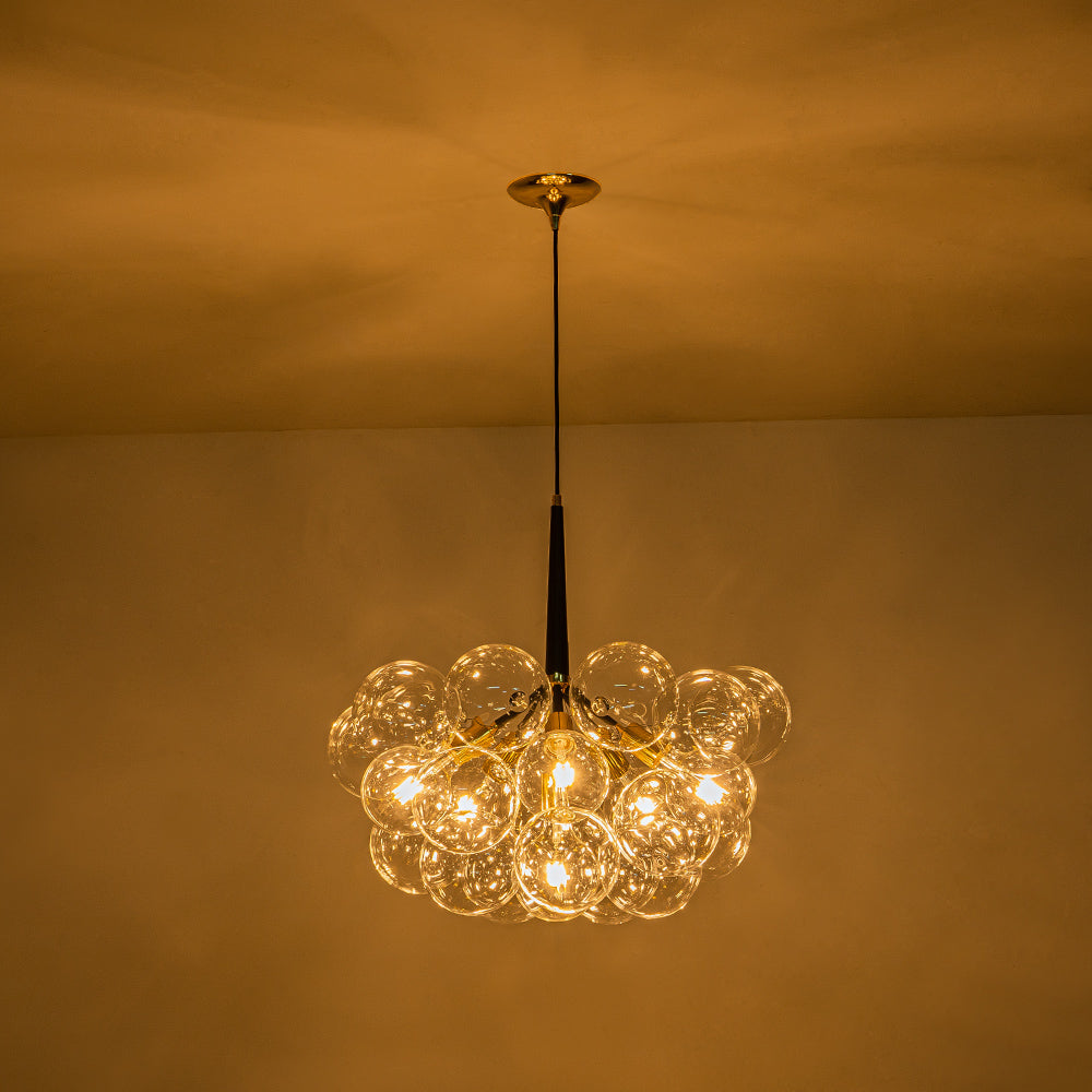 Contemporary Clear Glass Bubble Chandelier